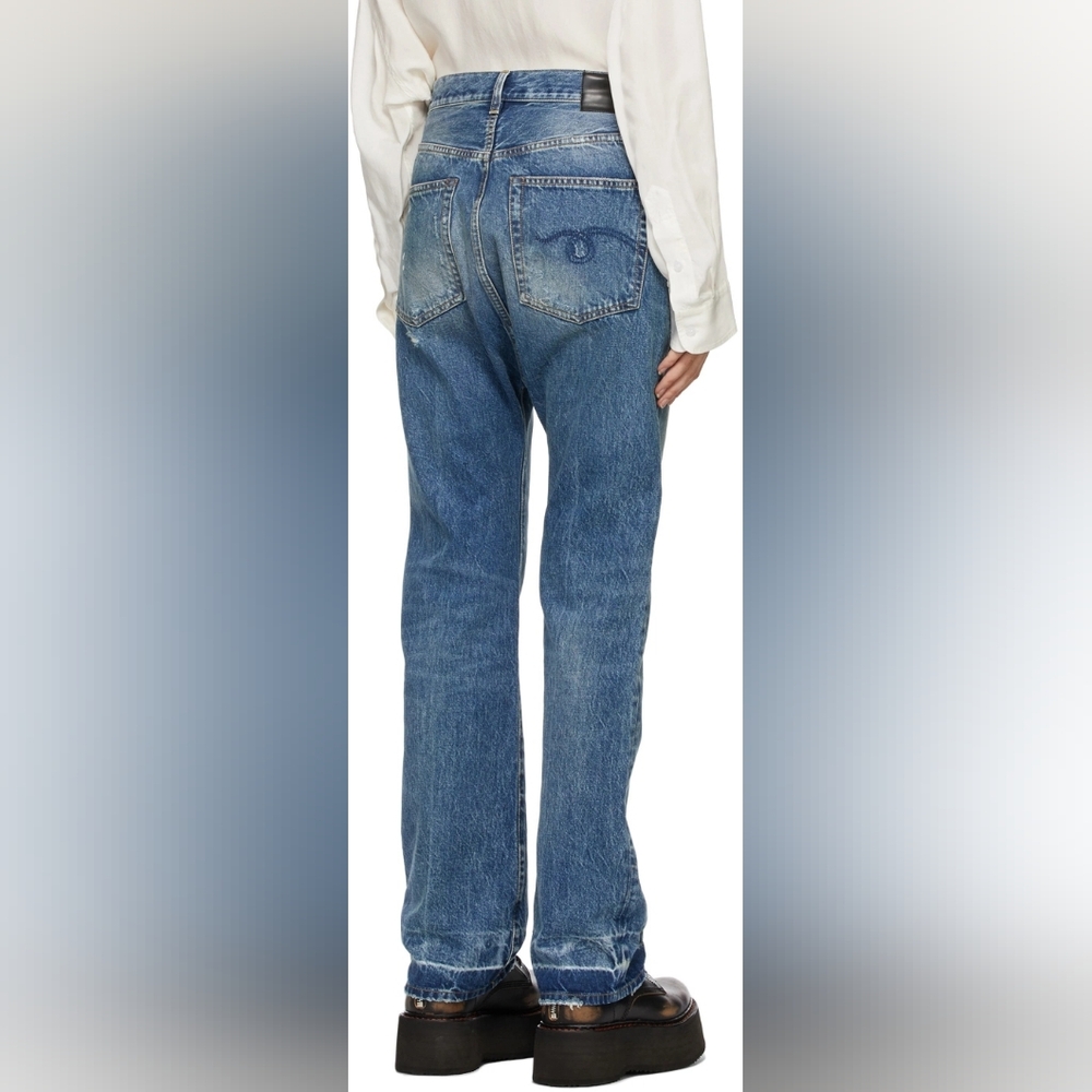 Nwt R13 Izzy Drop In Jasper Color With Let Down Hem Stylish Blue Women's Jeans - Picture 10 of 13